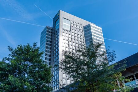 Amsterdam 29 September 2019 glass tower buildings in the financial center of the  city of Amsterdam in Holland the Netherlands called the Zuid-asのeditorial素材