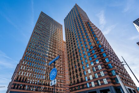 Amsterdam 29 September 2019 glass tower buildings in the financial center of the  city of Amsterdam in Holland the Netherlands called the Zuid-asのeditorial素材