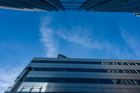 Amsterdam 29 September 2019 glass tower buildings in the financial center of the  city of Amsterdam in Holland the Netherlands called the Zuid-asのeditorial素材