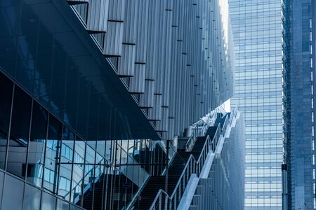 Amsterdam 29 September 2019 glass tower buildings in the financial centre of the  city of Amsterdam in Holland the Netherlands called the Zuidasのeditorial素材