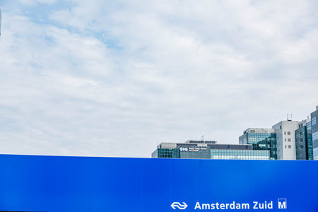 Amsterdam 29 September 2019 glass tower buildings in the financial center of the  city of Amsterdam...