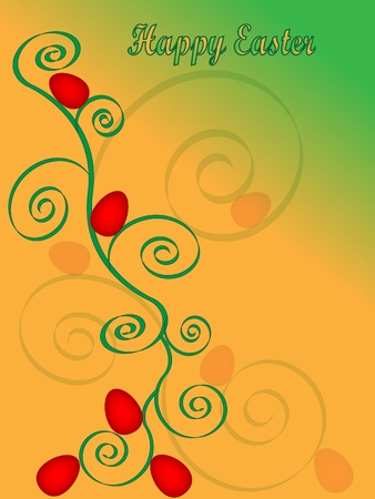 colorful easter card with eggs and spirals のイラスト素材