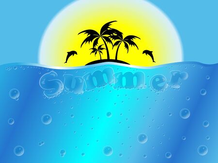 Summer background, grouped and layerd, easy to editのイラスト素材