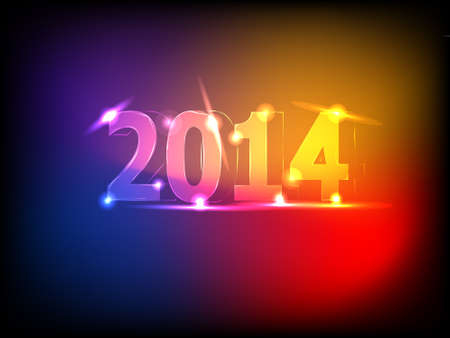 Colorful 2014 New Year background vector illustrationのイラスト素材