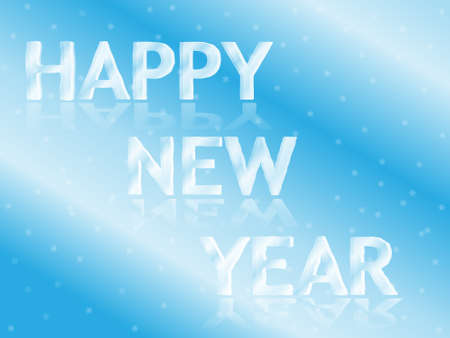 Icy Happy New Year Greeting card vector illustrationのイラスト素材