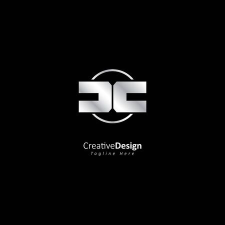 Initial Letter D C  Design With Circle. Vector Illustration Templateのイラスト素材