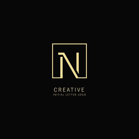 Creative Initial letter N  With Square Element. Design Vector Illustration Templateのイラスト素材