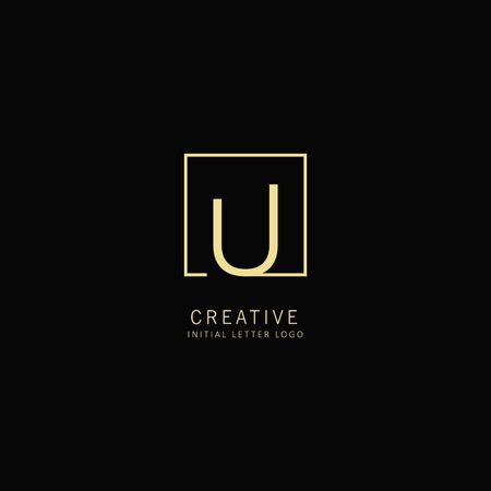 Creative Initial letter U  With Square Element. Design Vector Illustration Templateのイラスト素材