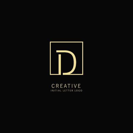 Creative Initial letter D  With Square Element. Design Vector Illustration Templateのイラスト素材