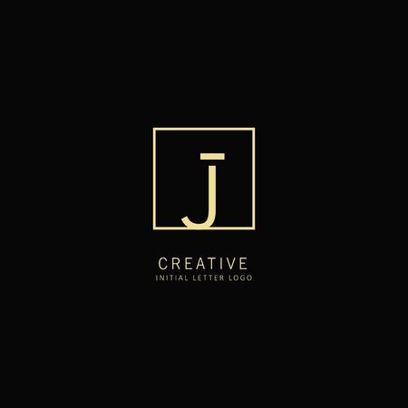 Creative Initial letter J  With Square Element. Design Vector Illustration Templateのイラスト素材