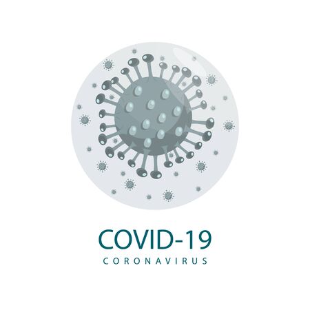 Coronavirus Bacteria Cell Icon, 2019-nCoV Novel Coronavirus Bacteria. No Infection and Stop Coronavirus Concepts.のイラスト素材