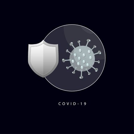 Coronavirus Bacteria Cell Icon, 2019-nCoV Novel Coronavirus Bacteria. No Infection and Stop Coronavirus Concepts.のイラスト素材