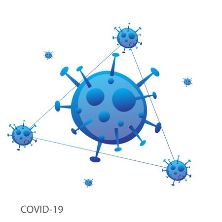 Coronavirus Bacteria Cell Icon, 2019-nCoV Novel Coronavirus Bacteria. No Infection and Stop Coronavirus Concepts.のイラスト素材