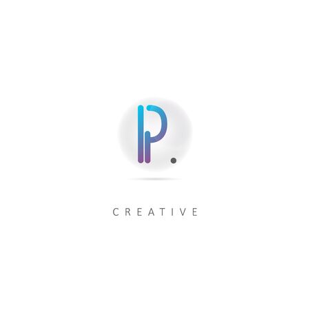 Abstract Initial Letter P Logo Design with Bubble element. Vector Illustration Templateのイラスト素材