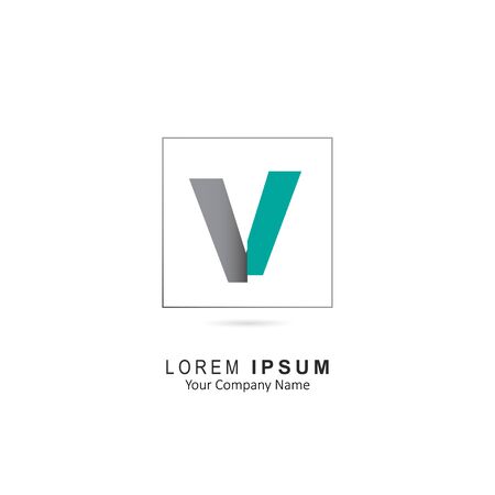 Design Vector Initial Letter V Logo With Squareのイラスト素材