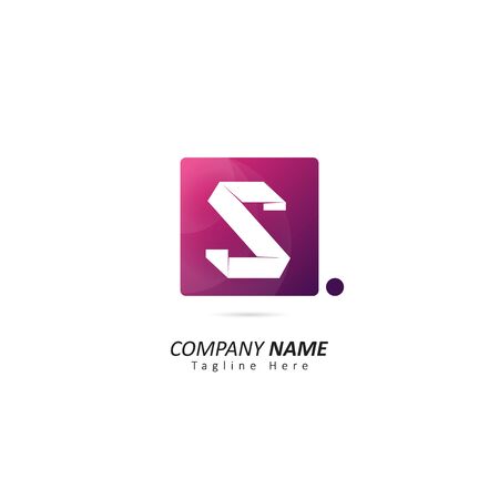 Abstract Initial letter S Logo with Dot Element. Design Vector Illustration Logo Templateのイラスト素材