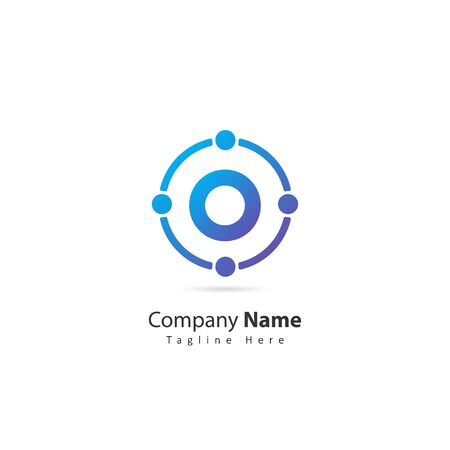 initial letter o logo with circle and dot element. design vector illustration people logo. logo for company. iconのイラスト素材