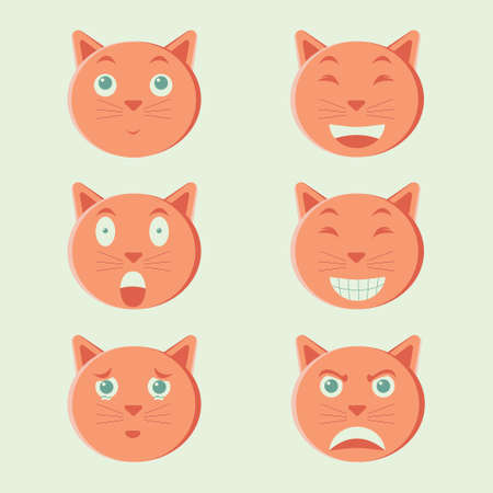 SIx Expression Of A Catのイラスト素材