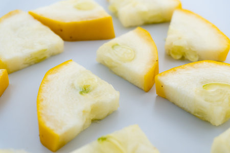 Yellow  Zucchini (Golden Zucchini) Isolated on White Background