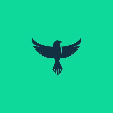 bird logo clean and modern style isolated on green backgroundのイラスト素材