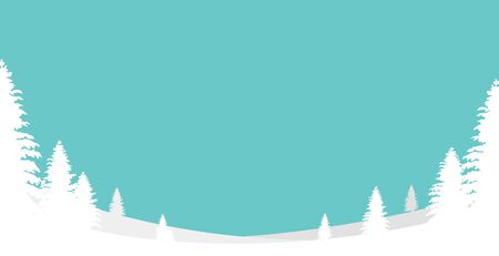 Winter Landscape Background. Flat Vector Illustration . flat and simple background styleのイラスト素材