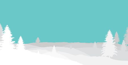 Winter Landscape Background. Flat Vector Illustration . simple background styleのイラスト素材