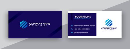 modern business card design . double sided business card design template . blue business card inspirationの写真素材