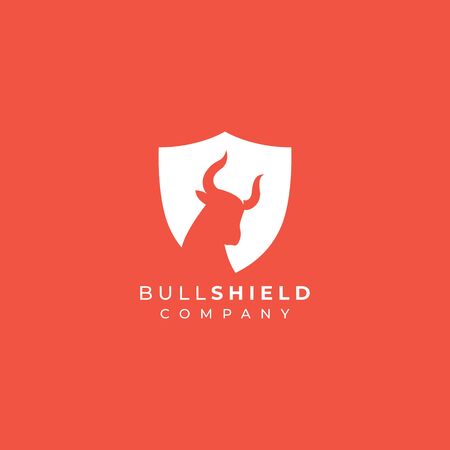 bull shield  design . bull head in the shieldの写真素材