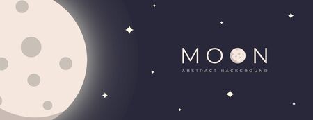 abstract moon background . moon vector illustration . flat and clean style . vector illustration eps10のイラスト素材