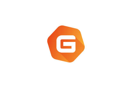 Letter G logo design . modern letter G in the rounded corner hexagon . vector illustrationのイラスト素材