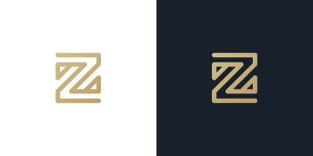 Letter Z monogram logo, creative sleek shape design element, stylish emblem.のイラスト素材