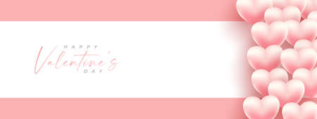Happy Valentine's Day!, Valentine background. Valentines day vector banner template. Valentines day design with white space for text and hearts elements in pink and white background. Vector illustrationのイラスト素材