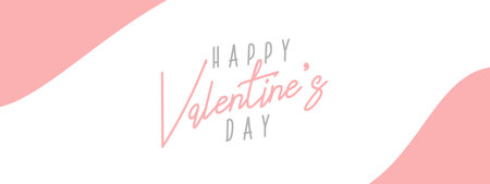 Valentines day banner in pink background with wishing happy holiday, modern style.Template for flyer, invitation and greeting card for holiday. Vector illustration.のイラスト素材