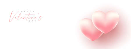 Valentines day banner in pink background with wishing happy holiday, modern style.Template for flyer, invitation and greeting card for holiday. Vector illustration.のイラスト素材