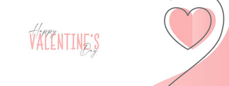Happy Valentine's Day!, Valentine background. Valentines day vector banner template. Valentines day design with white space for text and hearts elements in pink and white background. Vector illustrationのイラスト素材