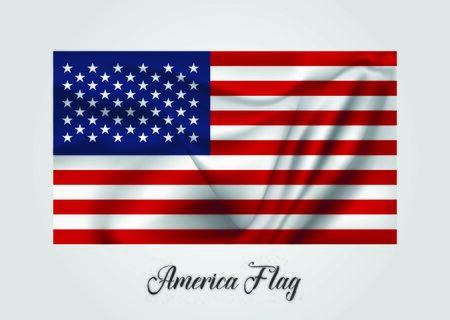 Background with 3d waving flag of Americaのイラスト素材