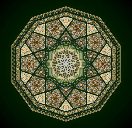 Islamic floral pattern, Moorish patterns inspired by Islamic Illustration Vector Illustrationのイラスト素材
