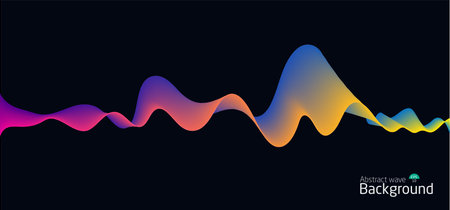 Abstract wave background.wave line light gradient dark background.