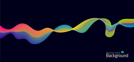 Abstract wave background.wave line light gradient dark background.のイラスト素材