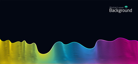 Abstract wave background.wave line light gradient dark background.