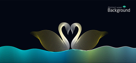 Abstract wave background.wave line light gradient dark background.のイラスト素材