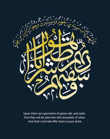 Islamic calligraphy from the Quranのイラスト素材