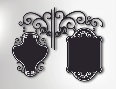 Signage sign pole frame vector illustration.のイラスト素材