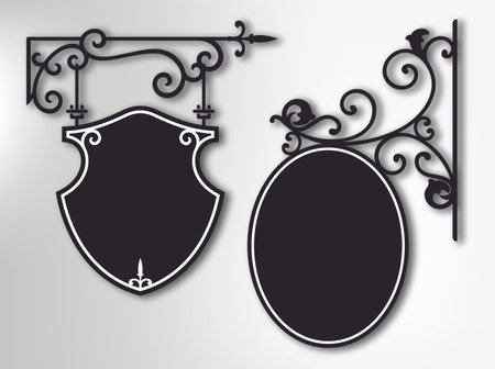 Signage sign pole frame vector illustration.のイラスト素材