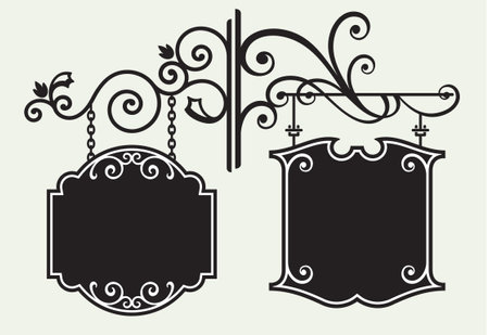 Signage sign pole frame vector illustration.のイラスト素材
