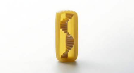 Pasta staircase minimalist design. Architecture inside object with macro shot. Abstract structure creative idea. Food art contemporary style food photography.の素材