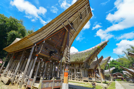 Traditional wooden house in Bali, Indonesia. Bali is one of the most popular tourist destinations in...