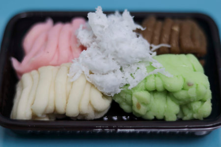 Korean traditional food Songpyeon, half-moon-shaped rice cakeの写真素材