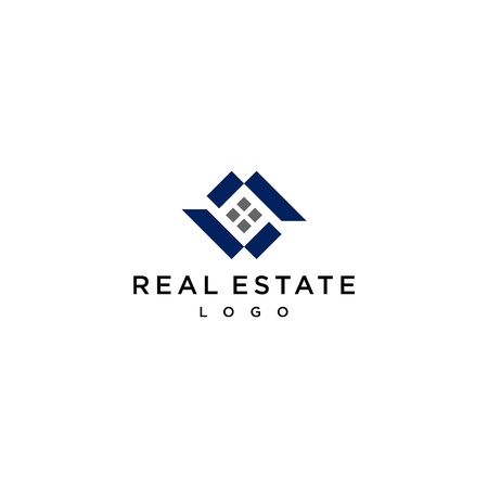 Simple and modern logo design of real estate company with white backgroundのイラスト素材