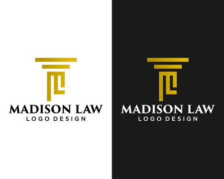 Letter ML monogram pillar of law logo design.のイラスト素材